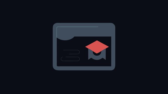 Online education platform interface with graduation cap icon