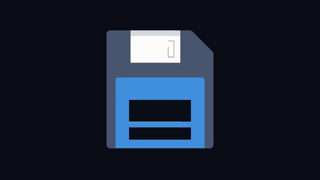 Iconic floppy disk representing data storage in retro style