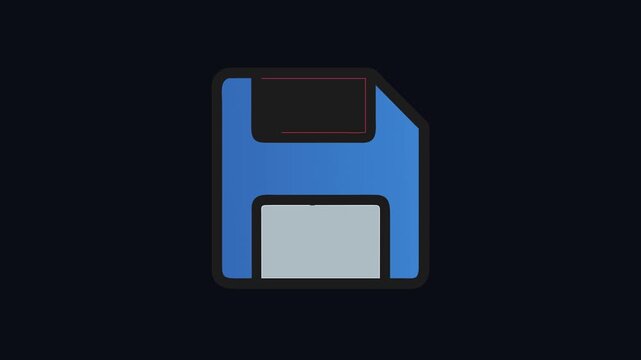Iconic floppy disk illustration on a black background design