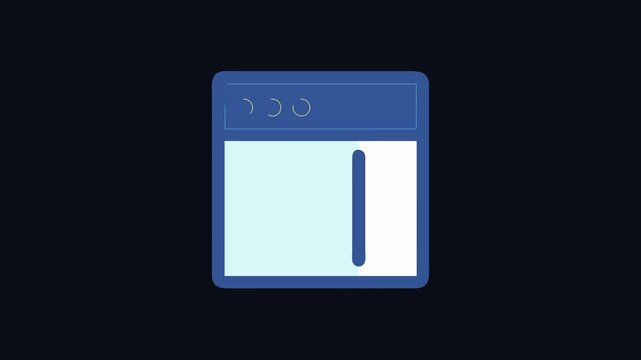 Simple blue window frame icon with yellow circular elements