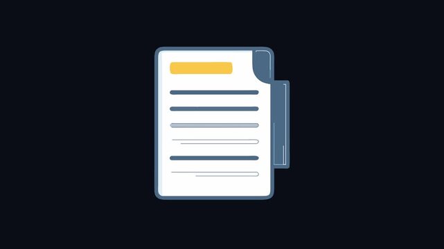 Flat design icon illustration of document with text lines