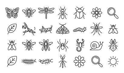 Nature Insect Outline Icon Collection © Ziten