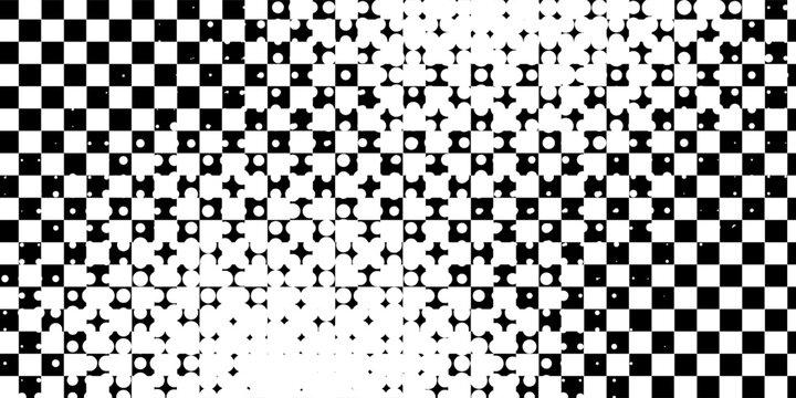 Black and white checkered pattern, Checkerboard seamless pattern