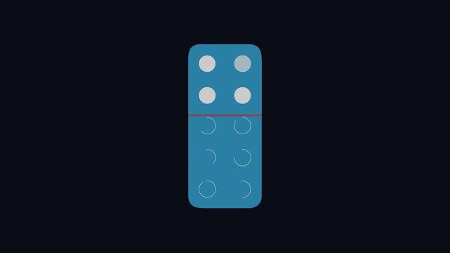 A single blue domino tile with four and four pips