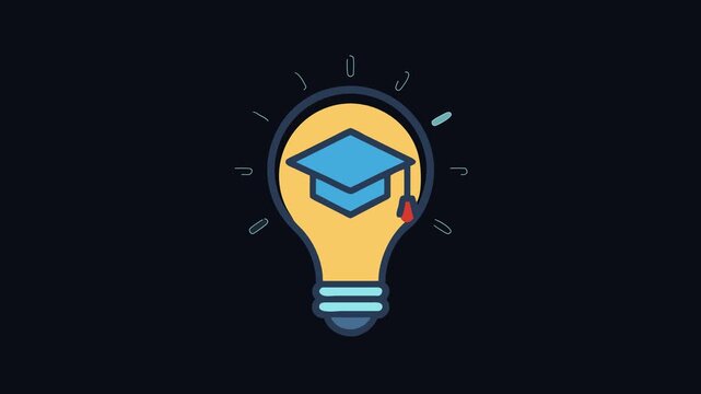Idea generation for education represented by graduation cap lightbulb