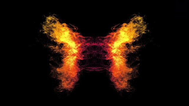 Fire VFX Flames erupt in butterfly shape