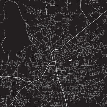 Gulu Uganda city map vector illustration. Black and white street map of Gulu Northern Region