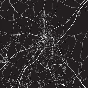 Harrisonburg Virginia city map vector illustration. Black and white street map of Harrisonburg VA USA