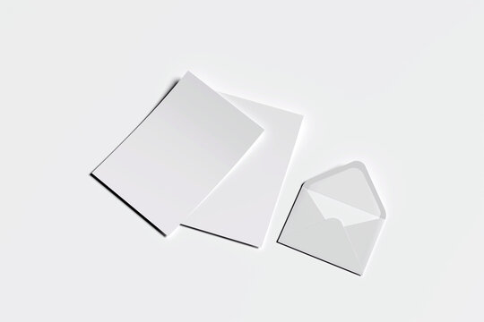 Stationery Branding Mockup Featuring Envelope and Letter Sheet