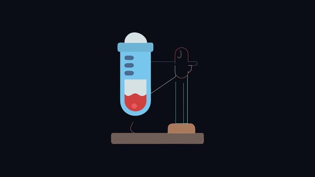 Flat design icon of laboratory setup with test tube