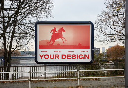 Mockup Of Customizable Billboard In City