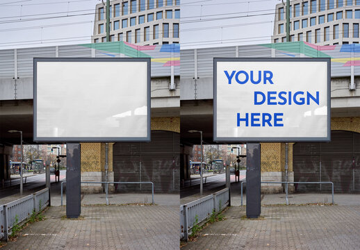 Mockup Of Customized Poster In City