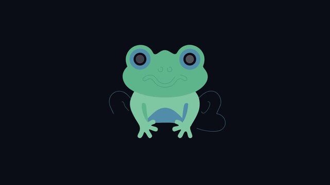 Simple illustration of a cute frog with a smile