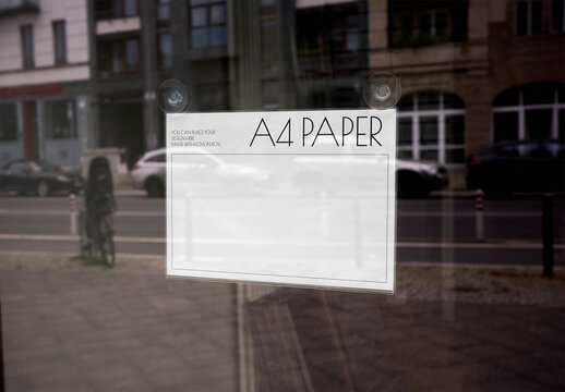 Mockup Of Customized A4 Poster On Wall