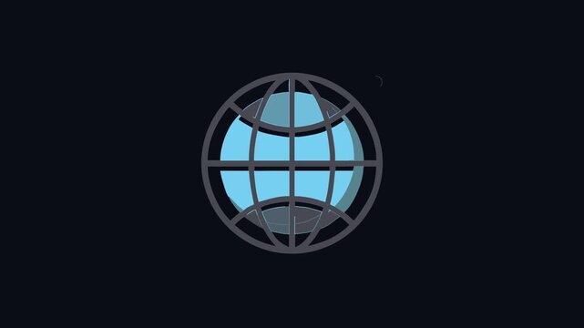 Simple Earth globe representation icon on black background