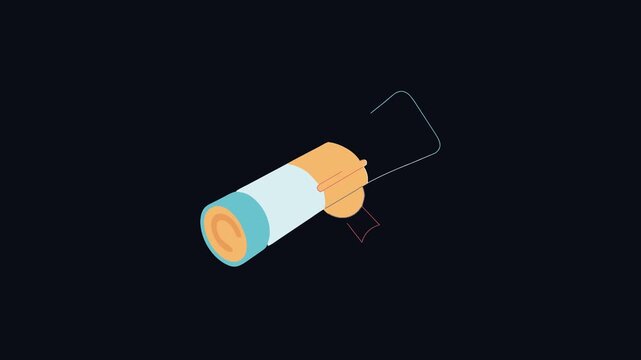 Stylized diploma scroll with ribbon on black background illustration