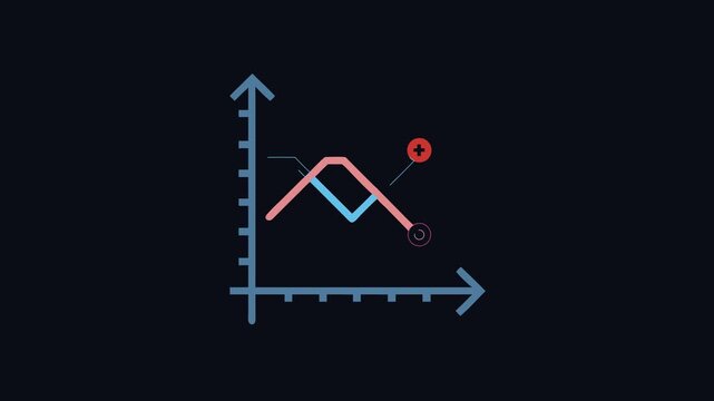 Graphical data comparison with two lines on coordinate system