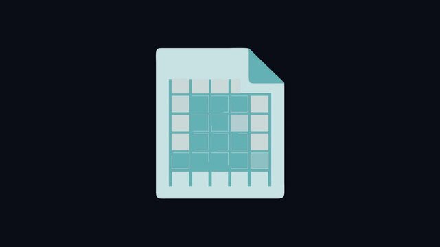 Light blue file with grid, curved page corner