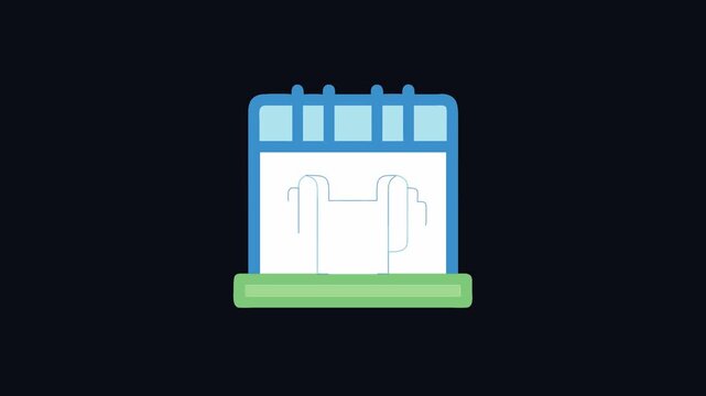 Minimalist style fitness calendar icon representing workout schedule