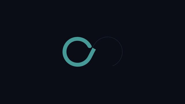 Abstract infinity symbol featuring teal and navy colors