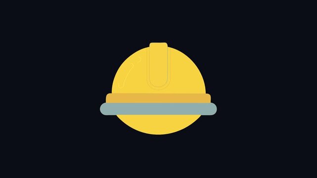 Illustration of a yellow construction hard hat on black