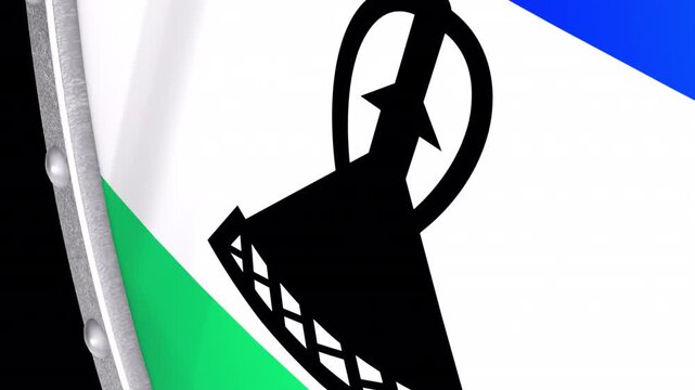 Metallic Shield Transitions with the National Flag of Lesotho