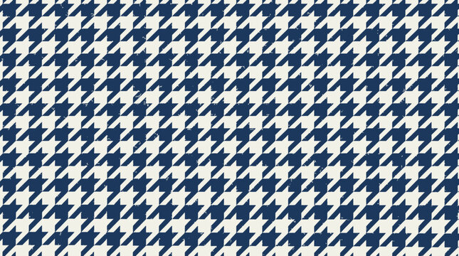 Blue and white houndstooth pattern fabric texture