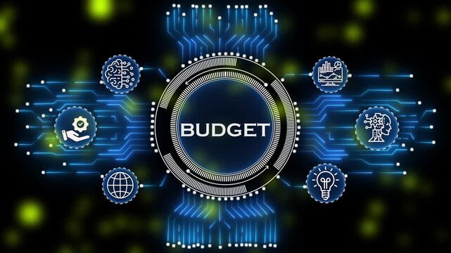  Coaching mentoring education business budget E-learning concept. Business, Technology, Internet and network concept.4K  video animation