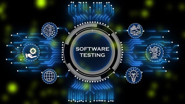  Coaching mentoring education business SOFTWARE TESTING E-learning concept. Business, Technology, Internet and network concept.4K  video animation