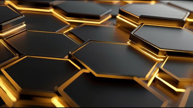 Golden Honeycomb Pattern Close Up.