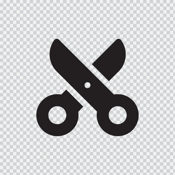Black Scissors Icon On Transparent Background A Simple Graphic Representation Of Cutting Tools white