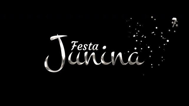 Silver festa junina shining confetti, dark background, party design. Suitable for festive event invitations, decorations, or social media graphics.