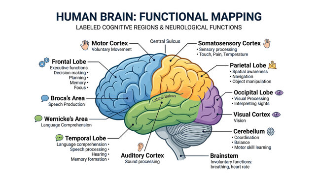 Human Brain Functional Mapping Labeled Cognitive Regions and Neurological Functions