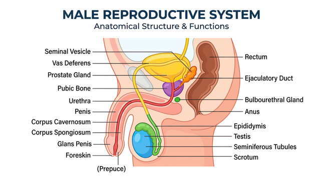 Male Reproductive System Anatomy Diagram: Structure and Functions