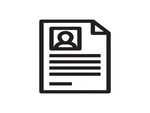 Minimalist Resume Template Icon Featuring Personal Profile and Text Layout