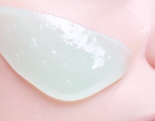 Fototapeta premium Close-up of Transparent Cosmetic Gel Texture with Water Bubbles 