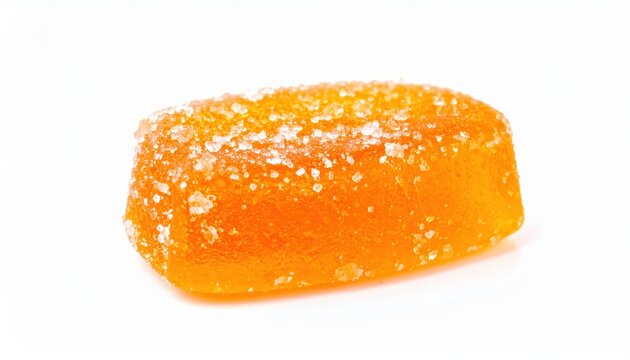 Close-up of a sparkling sugar-coated orange candy