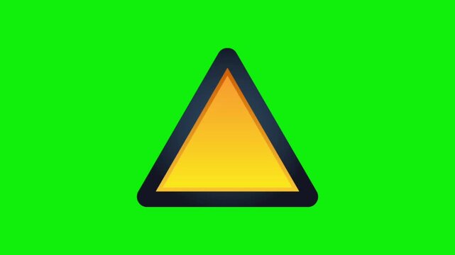 Warning sign with biohazard symbol on bright green background flat design illustration