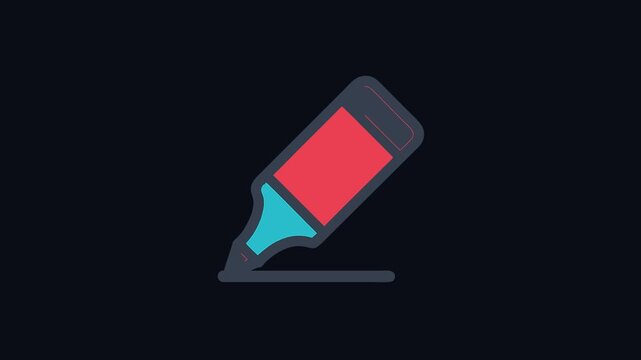 Bright highlighter icon with stroke on a black background