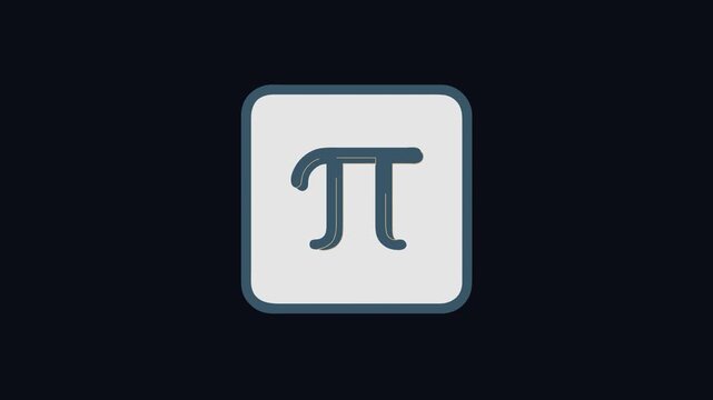 Pi symbol within square frame, mathematics and education