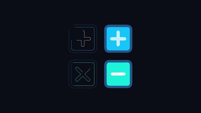 Basic math operations icon set in flat style design