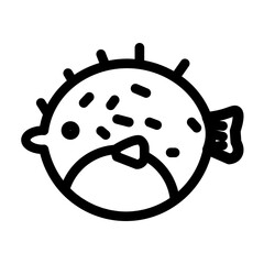 puffer fish line icon © wahyu