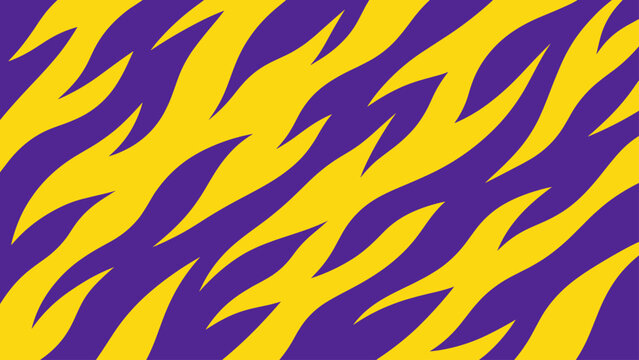 Vibrant abstract pattern with purple and yellow swirls and bold color contrasts across a textured background.