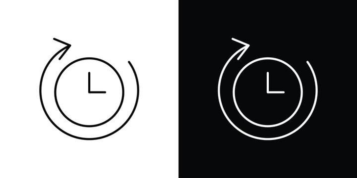 Time forward icon black lineart editable vectors pack