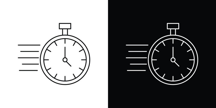 Time fast icon black lineart editable vectors pack