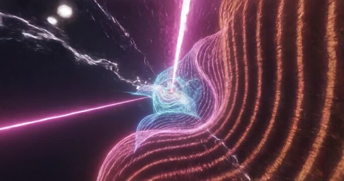 Neon laser light technology background.