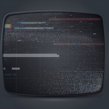 Vintage Television Screen Displaying Static.