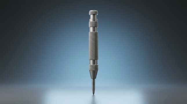 Automatic center punch 3D render spring loaded marking instrument engineered for consistent indentation drilling preparation and workshop efficiency