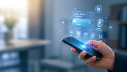 Fototapeta premium Mobile Banking and Digital Wallet Payment Technology Concept