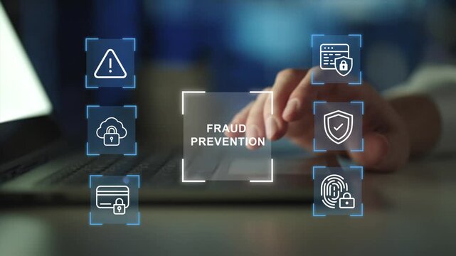 Fraud prevention concept. cybersecurity and protection, risk management, identity verification and secure digital transactions. 